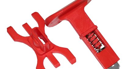 Spring-loaded knife holder complete